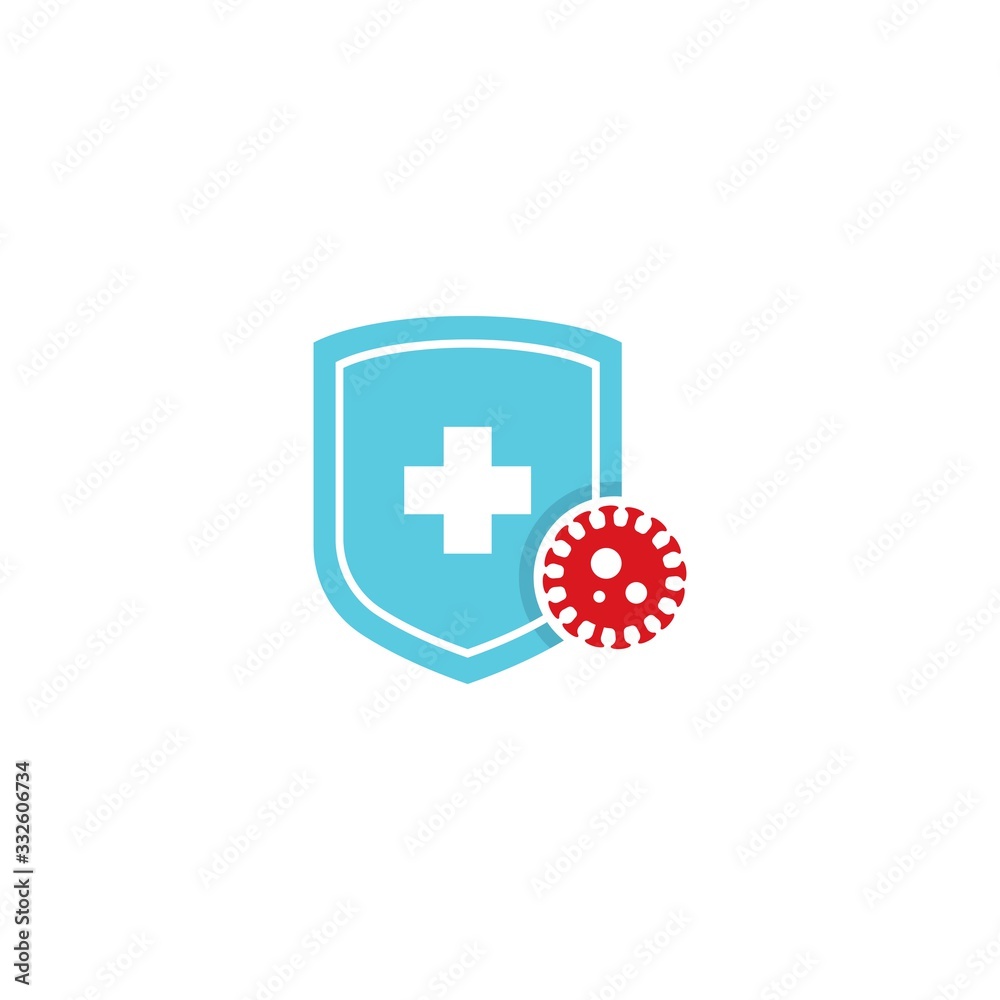 Obraz premium Protection against virus logo vector
