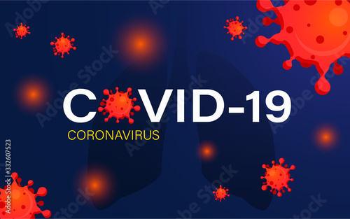 Covid-19 Coronavirus concept inscription typography design logo,banner,background and dangerous virus vector illustration