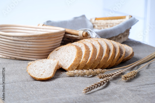fresh bread, soft, loaf, sliced, ears