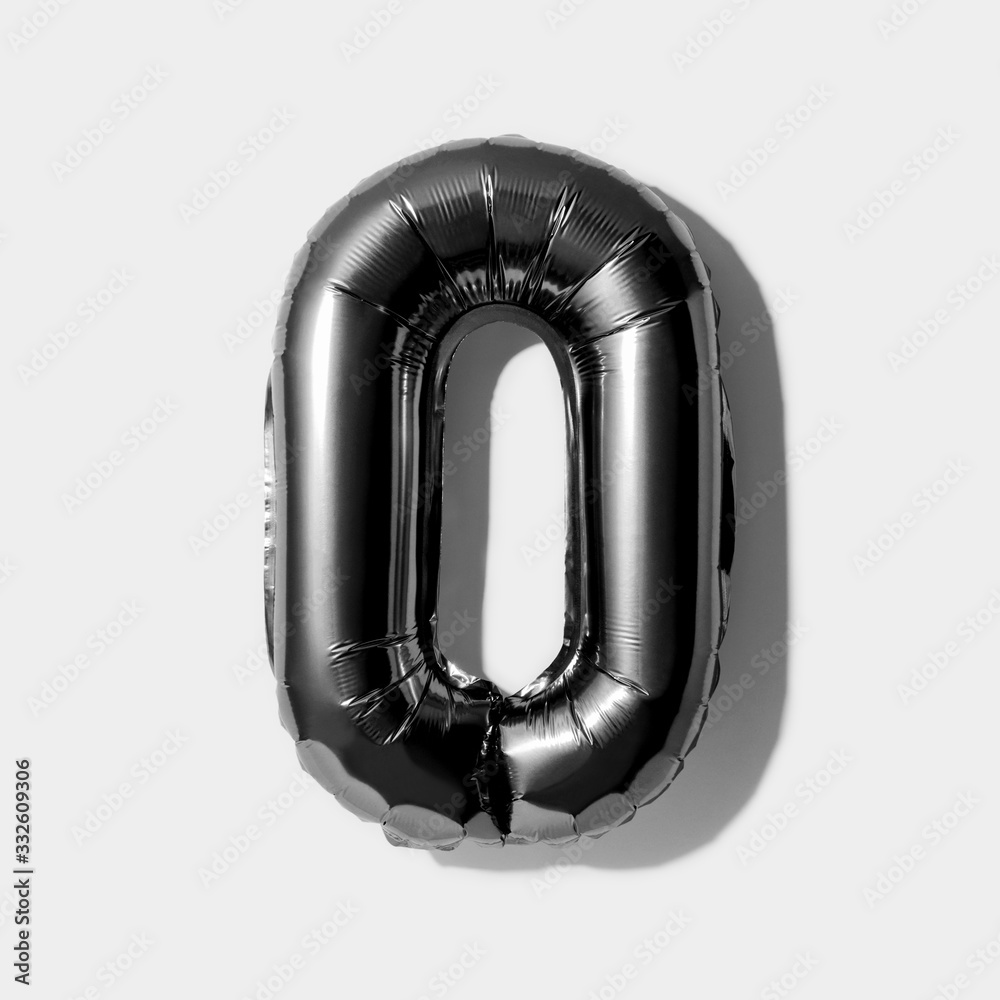 Letter O, Black foil balloon alphabet isolated on white background with Clipping Path Letter O, Black foil balloon alphabet isolated on white background with Clipping Path