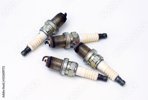 Car spark plug , operating on a white background