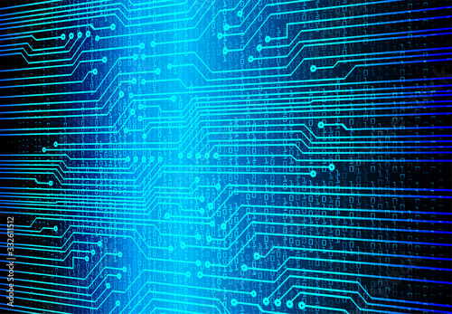 Blue cyber circuit future technology concept background