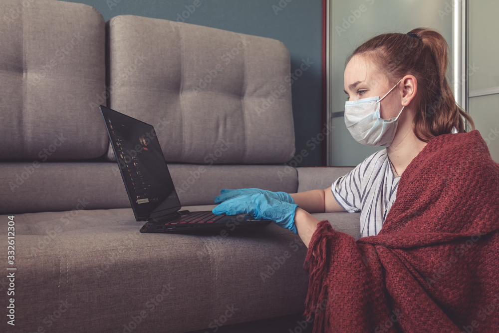 Obraz premium Coronavirus. Quarantine. online distance education ,isolation, social distancing,stay home concept,home office, self-isolation, Online education freelance work. Coronavirus pandemic world.