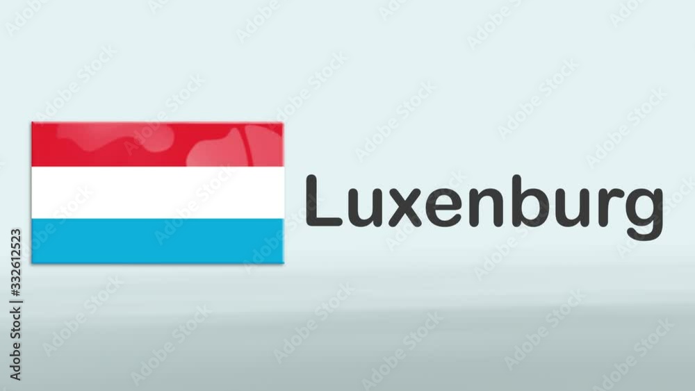 3d Presentation promo intro in white background with a colorful ribon of the flag and country of Luxenburg 3d Presentation promo intro in white background with a colorful ribon of the flag and country of Luxenburg