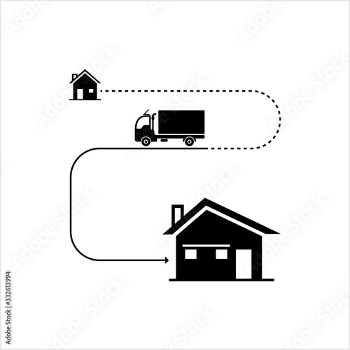Moving Home Icon, Home Logistic Packer, Mover
