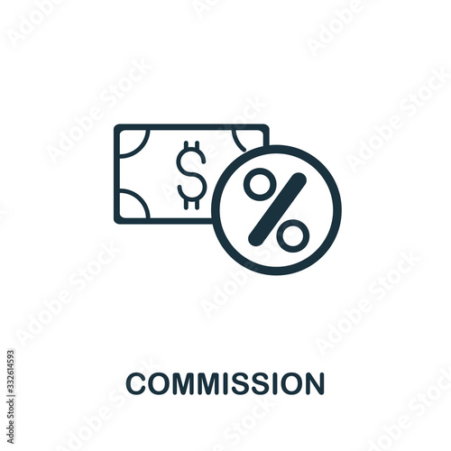 Commission icon from affiliate marketing collection. Simple line Commission icon for templates, web design and infographics
