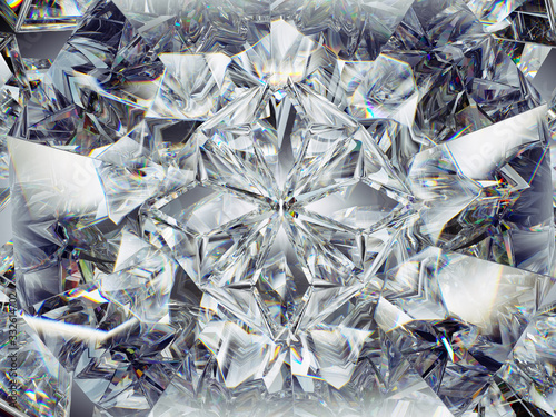 diamond structure extreme closeup and kaleidoscope