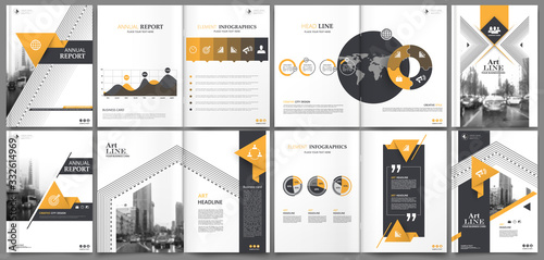 Abstract white a4 brochure cover design. Fancy info banner frame. Modern ad flyer text. Annual report binder. Title sheet model set. Fancy vector front page. City font blurb art. Yellow line figure