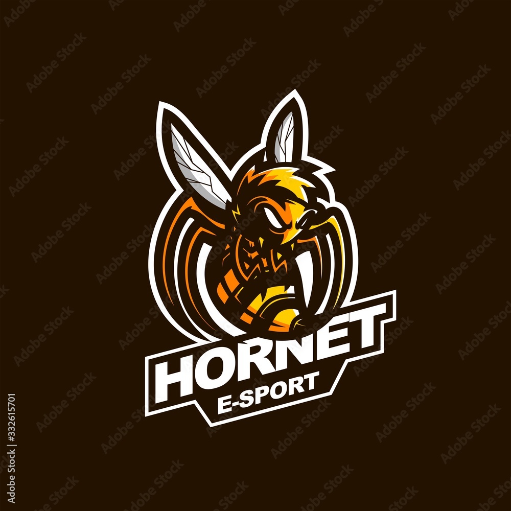 Fototapeta premium hornet bee e-sport gaming mascot logo template