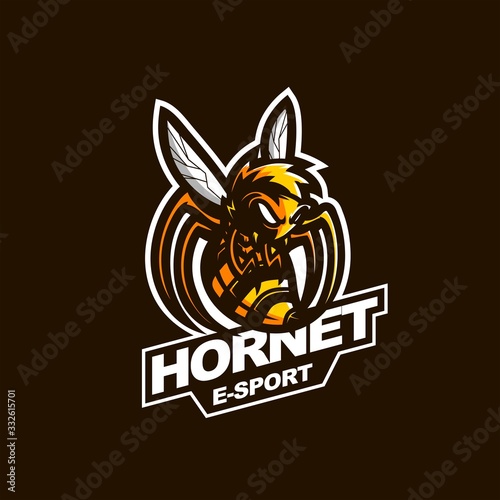 hornet bee e-sport gaming mascot logo template