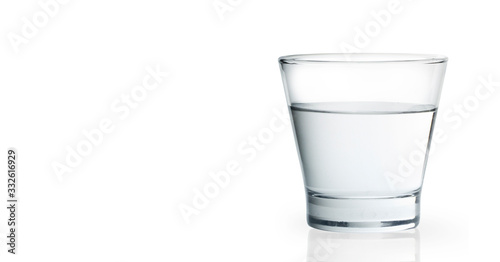 Water glass isolated on with background