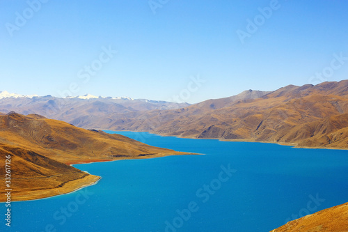 sacred lake in tibet landscape