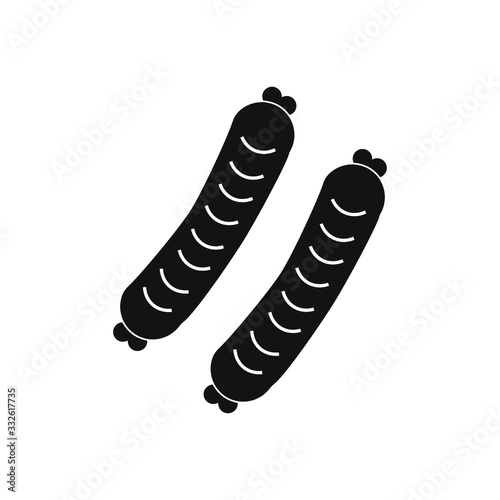 food sausages on white background