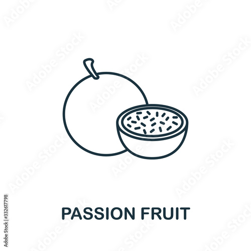 Passion Fruit icon from fruits collection. Simple line element Passion Fruit symbol for templates, web design and infographics