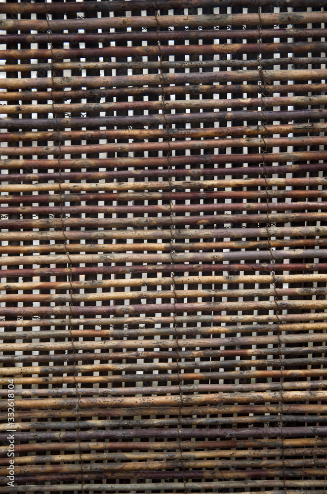 Old wooden sticks on wall Old wooden sticks on wall