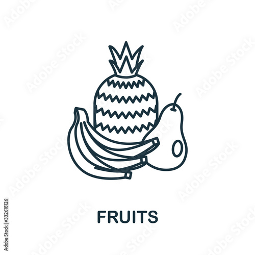 Fruits icon from fruits collection. Simple line element Fruits symbol for templates, web design and infographics