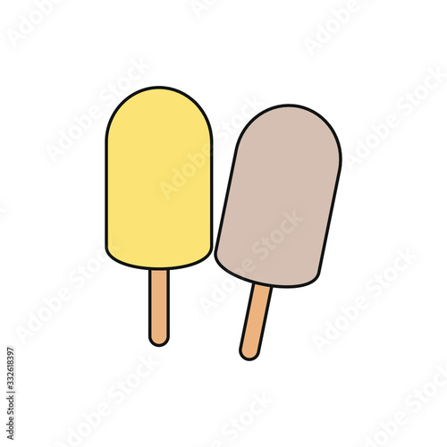 ice cream bonbon on white background