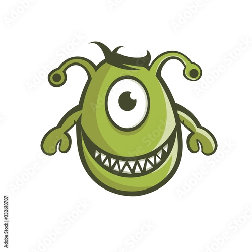 Cartoon virus character vector illustration on white background. cute fly germ virus infection or funny micro bacteria character. microbe, pathogen, virus icon. funny isolated virus character.