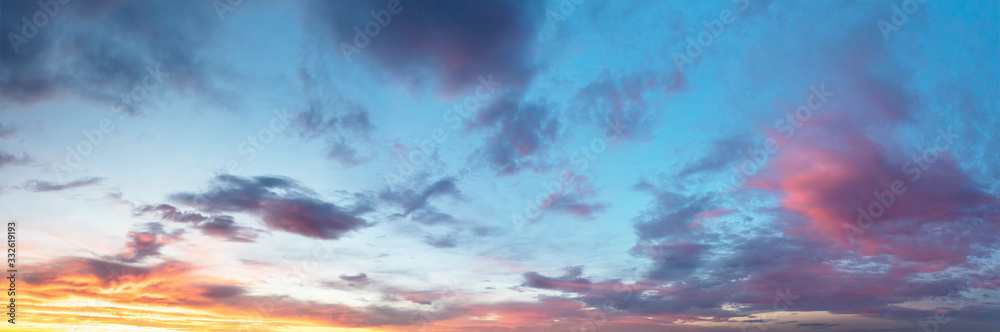 Beautiful sunset cloudy sky - obrazy, fototapety, plakaty 