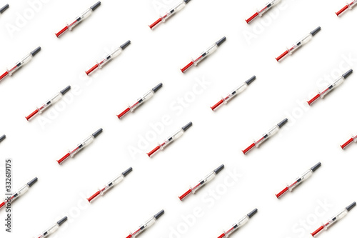 Wallpaper Mural Plastic injectors pattern on white background isolated Torontodigital.ca