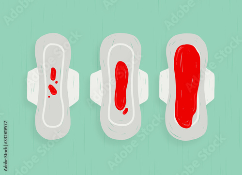 Illustration of sanitary pads