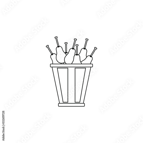 chicken drumstick on white background