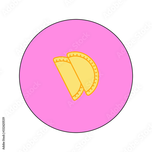 Argentine beef patty on white background