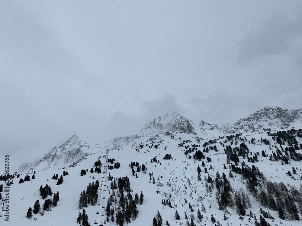 Snowy mountains in Austrian Alps
