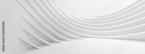 Fotografia Abstract Wave Background. Minimal White Geometric Wallpaper