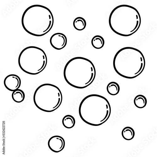 water bubble illustration with hand drawn doodle cartoon style vector