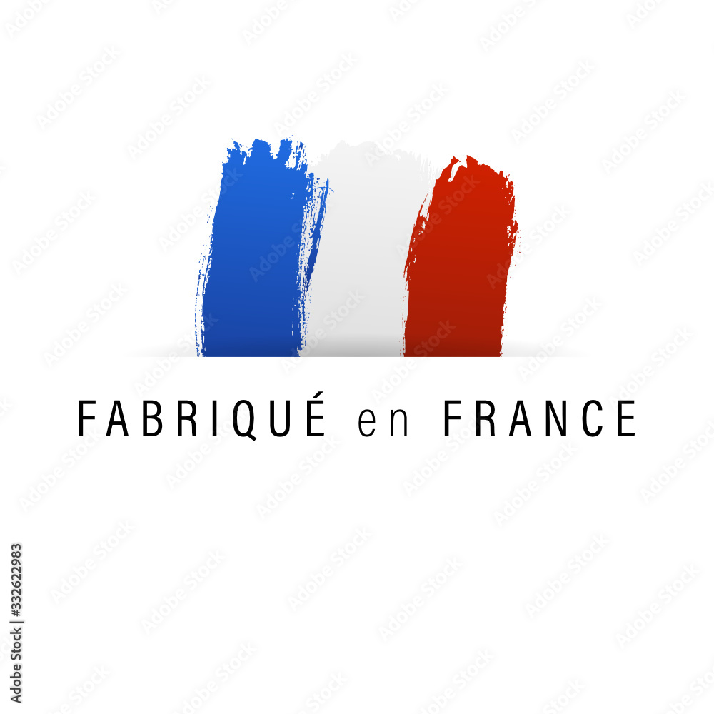 Logo drapeau français, fabriqué en France. Stock Vector | Adobe Stock