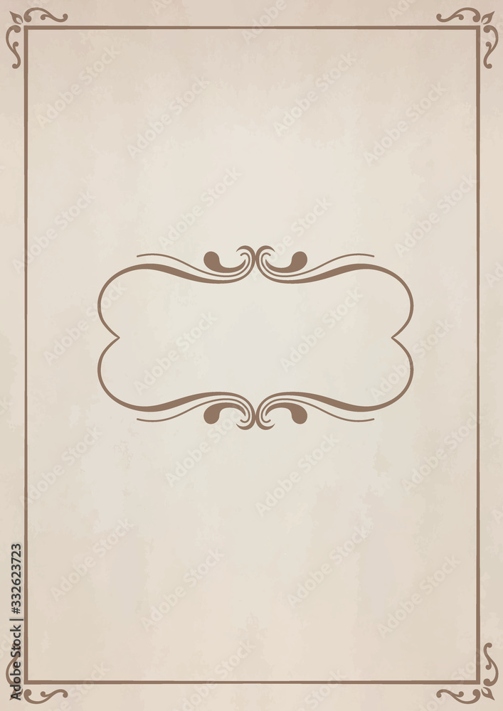 Obraz premium レトロなノート風フレームと古紙テクスチャ