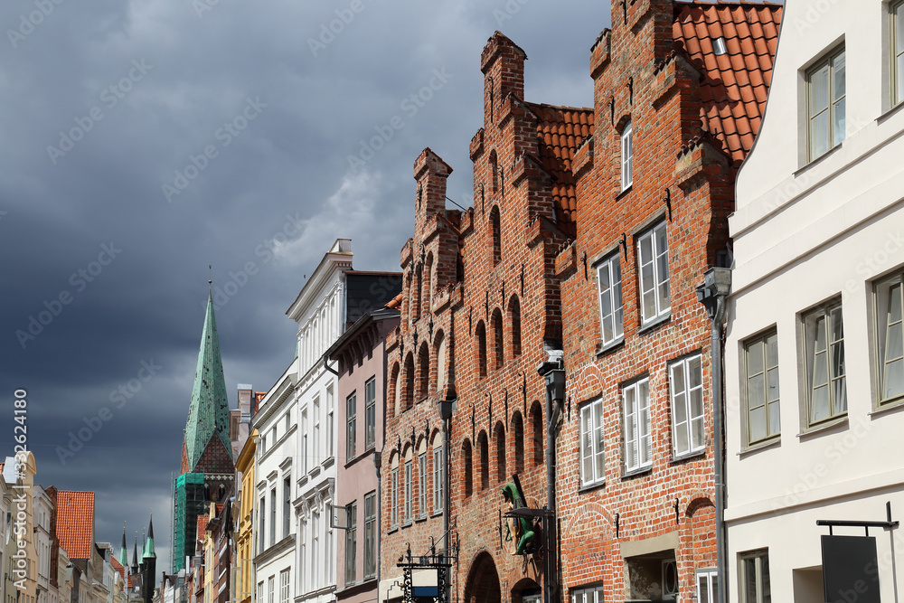Historical houses in Lubeck, Germany