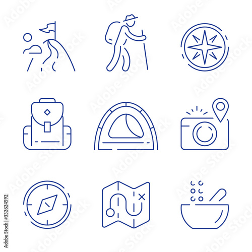 Hiking services, trekking equipment, trail map, camping tent, ascent mountain