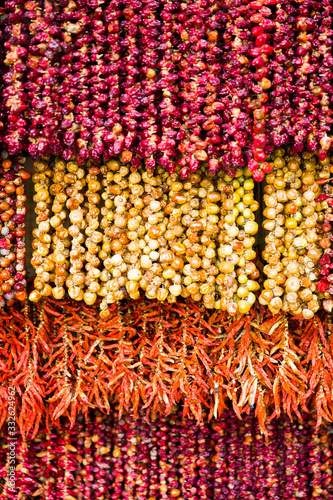 Red chilli peppers on the m...