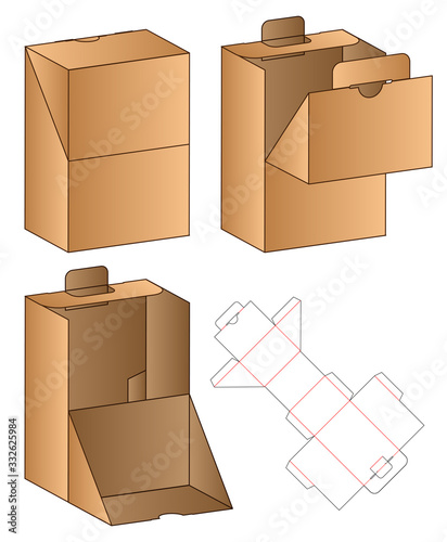 Box packaging die cut template design. 3d mock-up