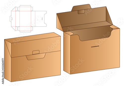 Fototapete Box packaging die cut template design. 3d mock-up
