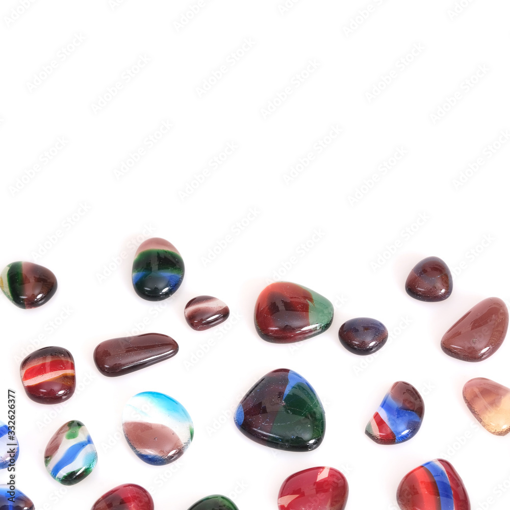 Glass bright colored elements isolated on white background for creating posters / banners / cards Glass bright colored elements isolated on white background for creating posters / banners / cards