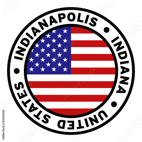 Round Indianapolis Indiana United States Flag Clipart