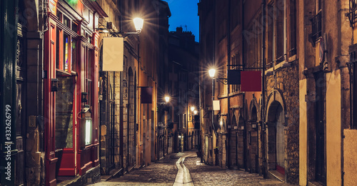 Little street in old Lyon