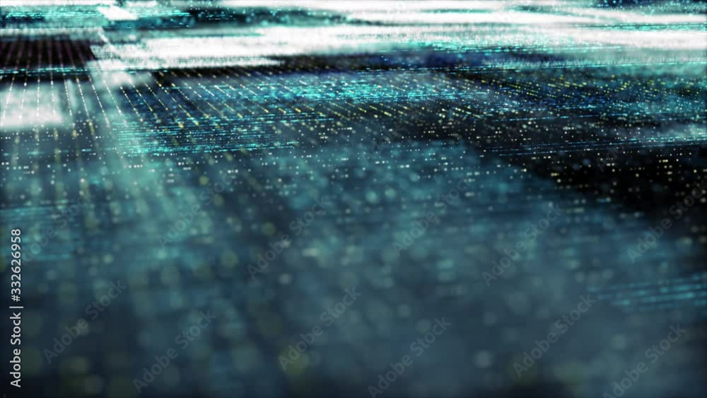 Futuristic digital generated motion abstract matrix particles de-focus grid in cyber space digital background environment Futuristic digital generated motion abstract matrix particles de-focus grid in cyber space digital background environment