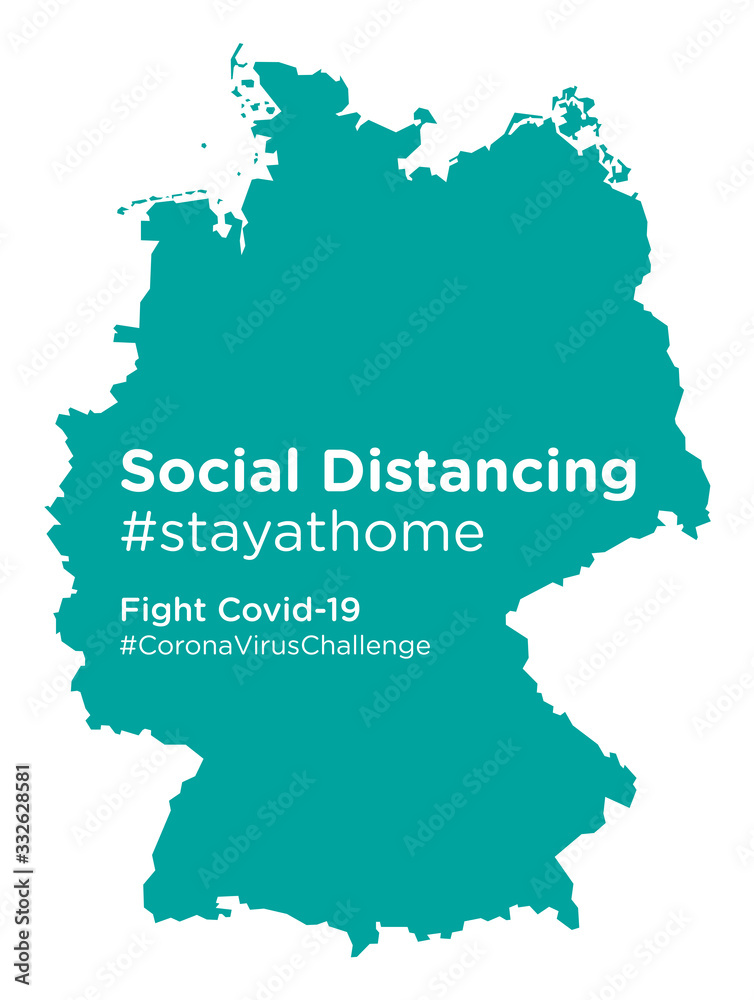 Germany map with Social Distancing #stayathome tag
