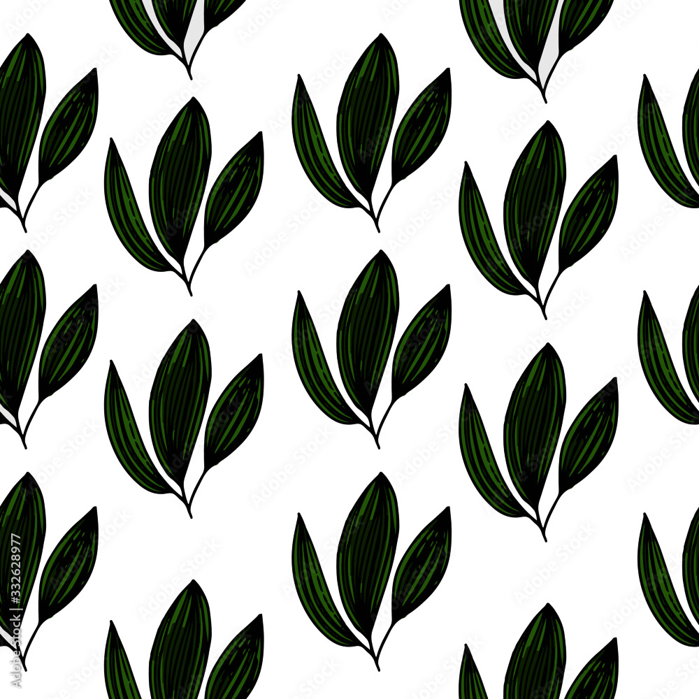 Naklejka premium seamless pattern with leaves