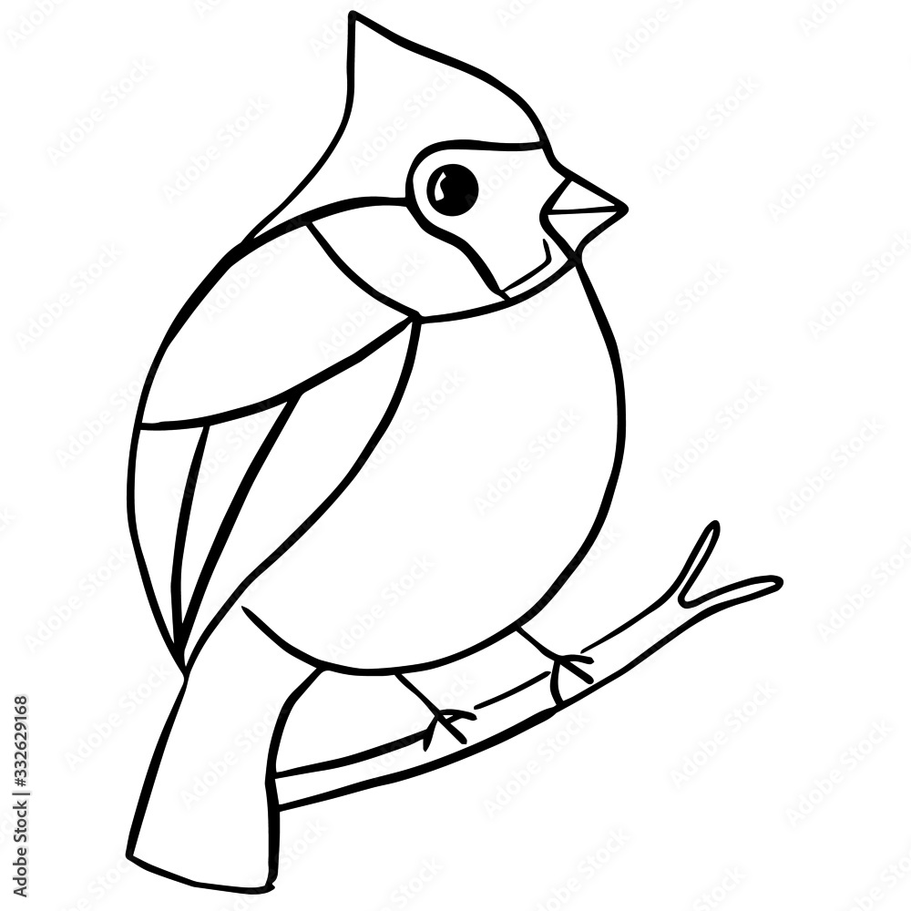 Hand drawn outline illustration of a bird Hand drawn outline illustration of a bird