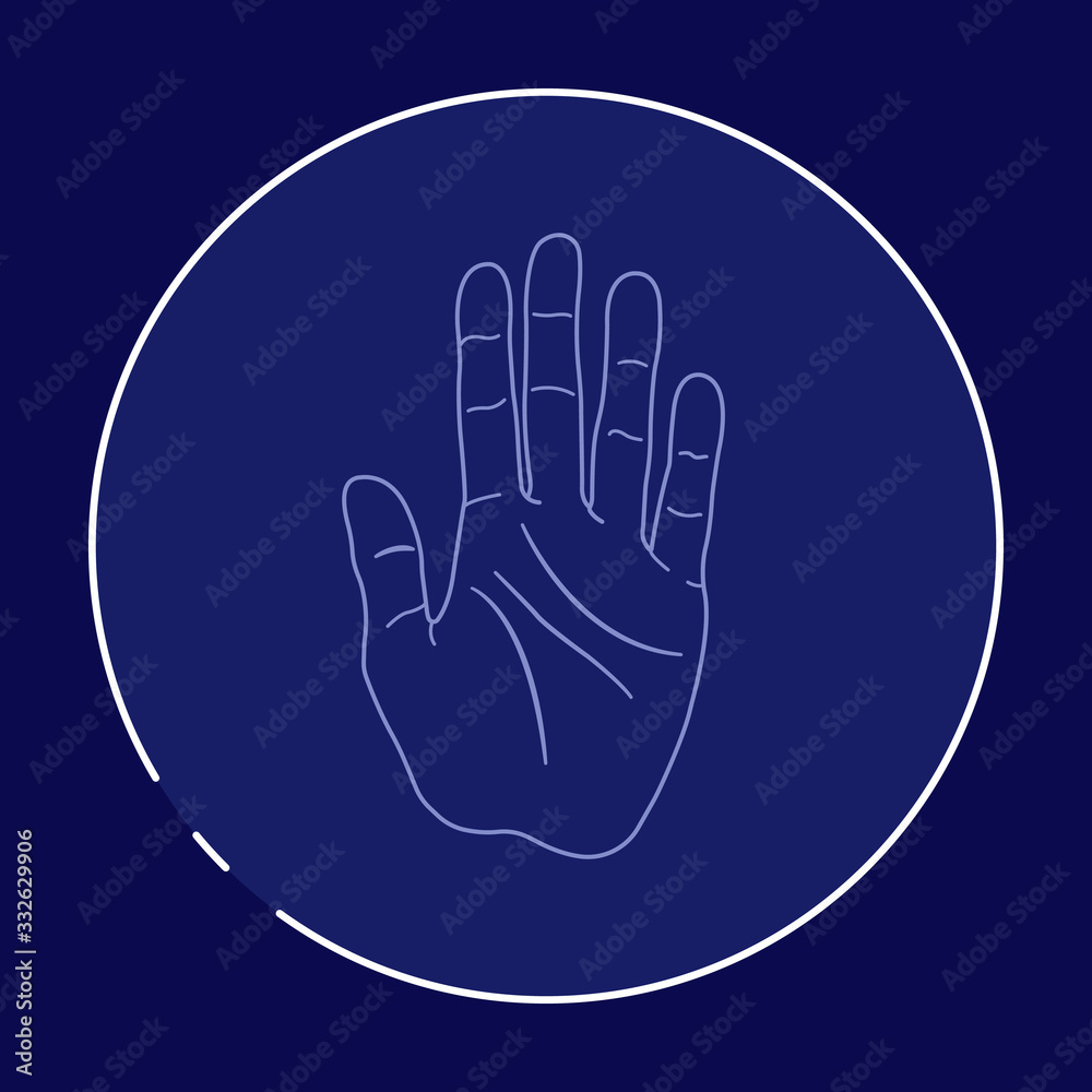 Obraz premium scanning palm logo and icon vector Isolated image