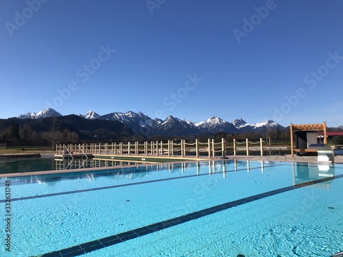 Pool with mountain panorama