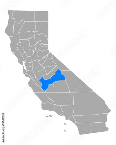Karte von Fresno in Kalifornien photo
