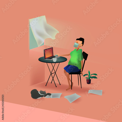 Work from Home 2020 vector design