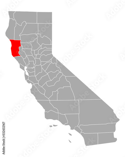 Karte von Mendocino in Kalifornien