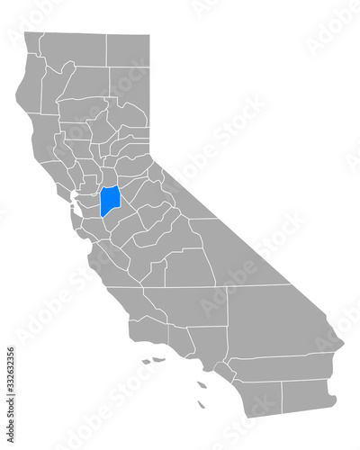 Karte von San Joaquin in Kalifornien photo